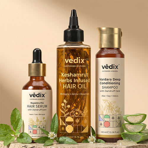 Keshamruth Herb Oil + Dhavath Hairfall Shampoo + Vithan Pro serum